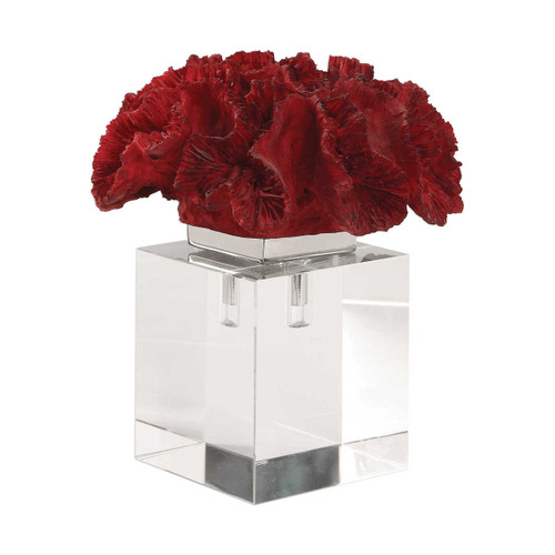 Red Coral Cluster Sculpture