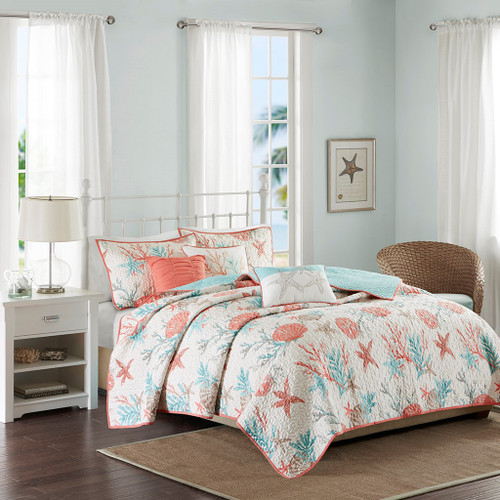 Pebble Beach Quilted Coverlet King Size Set