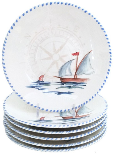 Sailboat Salad or Dessert Plates - Set of 6