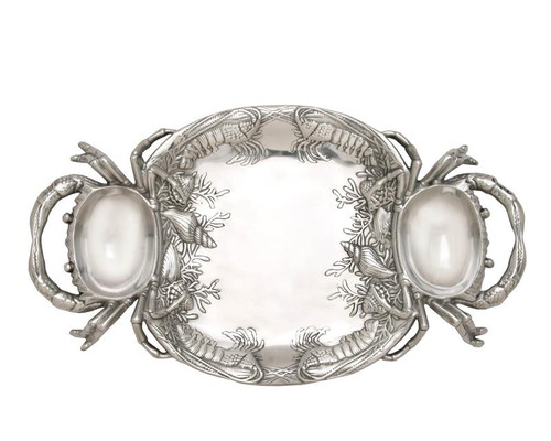 Polished Crab Platter with Handles