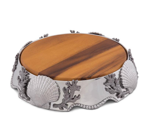 Coastal Wood Cheese Pedestal
