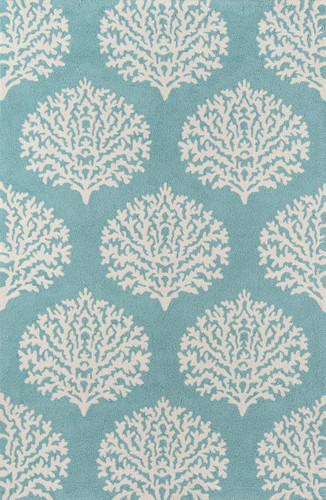 Aqua Coral Garden Area Rug