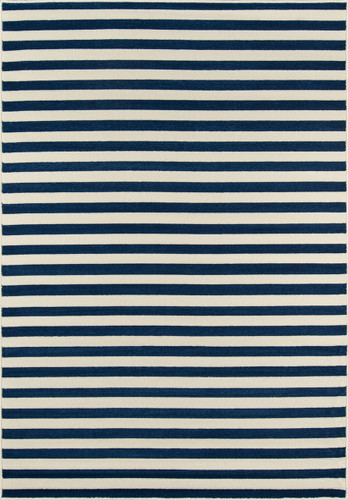 Navy Stripe Baja Area Rug