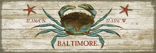 Custom Blue Crab Latitude-Longitude Beach Sign