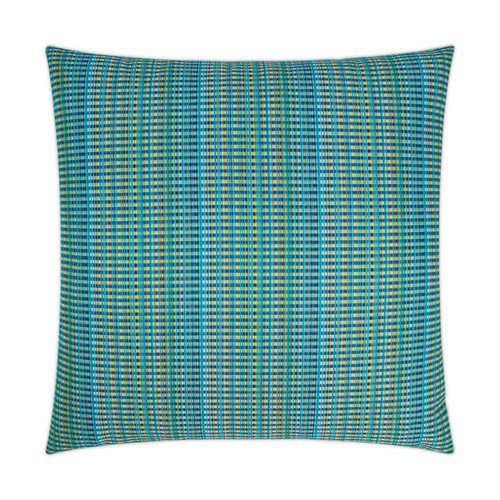 Sun Run Aqua Blue Indoor-Outdoor Lux Pillow