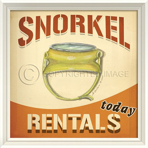 Snorkels for Rent Beach Poster Wall Art