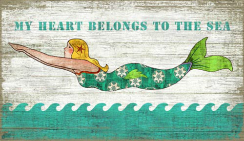 My Heart Belongs to the Sea Mermaid Art - Custom