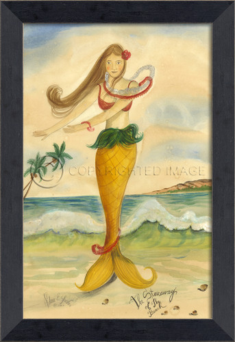 Stowaway of the Beach Mermaid Small Wall Art