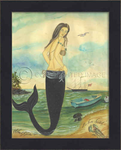 I've Been Spotted - Small Framed Mermaid Art