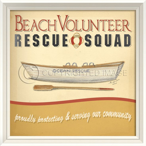 Beach Volunteer Rescue Squad - Framed Beach Art