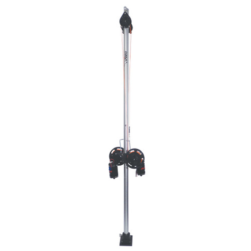 Fishing with Big Jon's Dual Electric Planer Rigger mounted on the bow of the boat has been a long time favorite of Great Lakes charter captains; for good reason, it is constructed from high-strength aluminum! The 1 1/2 inch diameter tubing used for the mast has a 1/8th inch wall thickness!
