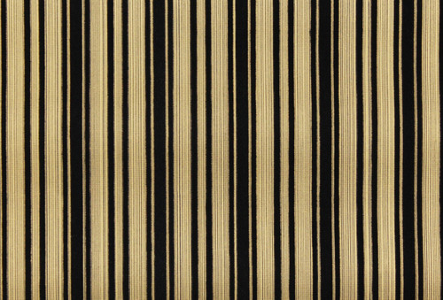 1970s Vintage Wallpaper Black and Gold Flocked Stripe