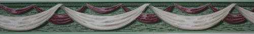 Duro Vintage Wallpaper Border Maroon and White Swags