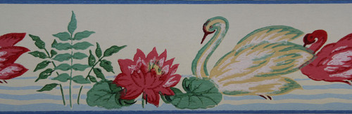 Eagle Vintage Wallpaper Border Swans