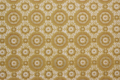 1950s Vintage Wallpaper Gold and White Geometric