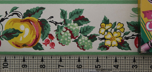 Imperial Vintage Wallpaper Border Fruit White
