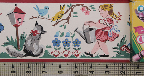 Imperial Vintage Wallpaper Border Jack Be Nimble Nursery Rhyme White