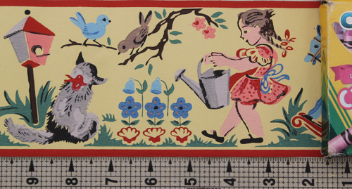 Imperial Vintage Wallpaper Border Jack Be Nimble Nursery Rhyme Yellow