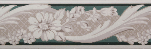 Trimz Vintage Wallpaper Border Rococo Green