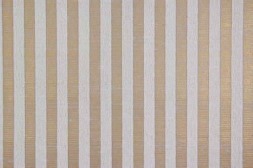 1970s Vintage Wallpaper White Flocked Stripe on Gold