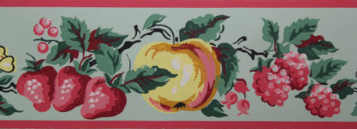 Imperial Vintage Wallpaper Border Fruit Green