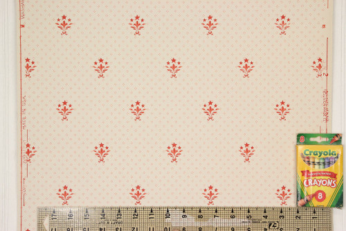 1940s Vintage Wallpaper Red Fleur de lis