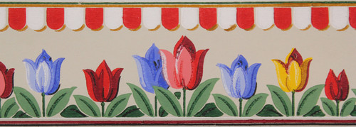 Duro Vintage Wallpaper Border Tulip