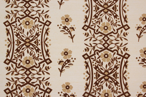 1980s Vintage Wallpaper Brown Flocked