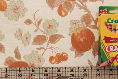 1970s Vintage Wallpaper Fruit Flowers Orange