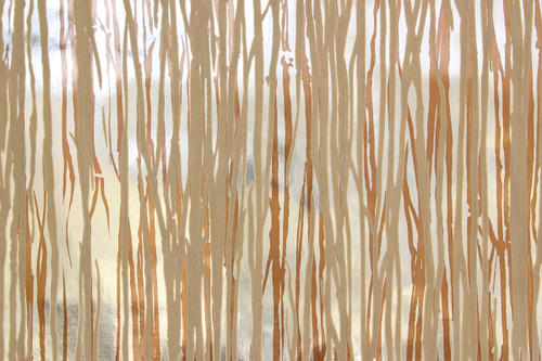 1970s Retro Vintage Wallpaper Beige Flock on Gold Brown Mylar