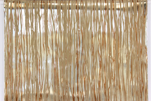 1970s Retro Vintage Wallpaper Beige Flock on Gold Brown Mylar