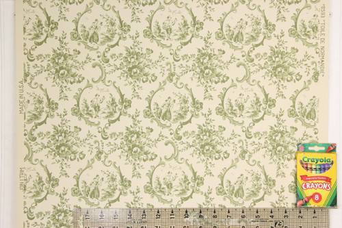 1950s Vintage Wallpaper Green Scenic Toile Thomas Strahan
