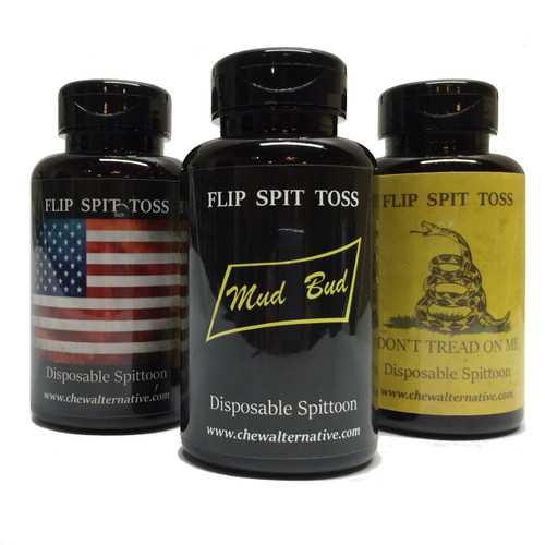 Mud Bud Disposable Spittoon 3-Pack - Flag-Don't Tread-Black