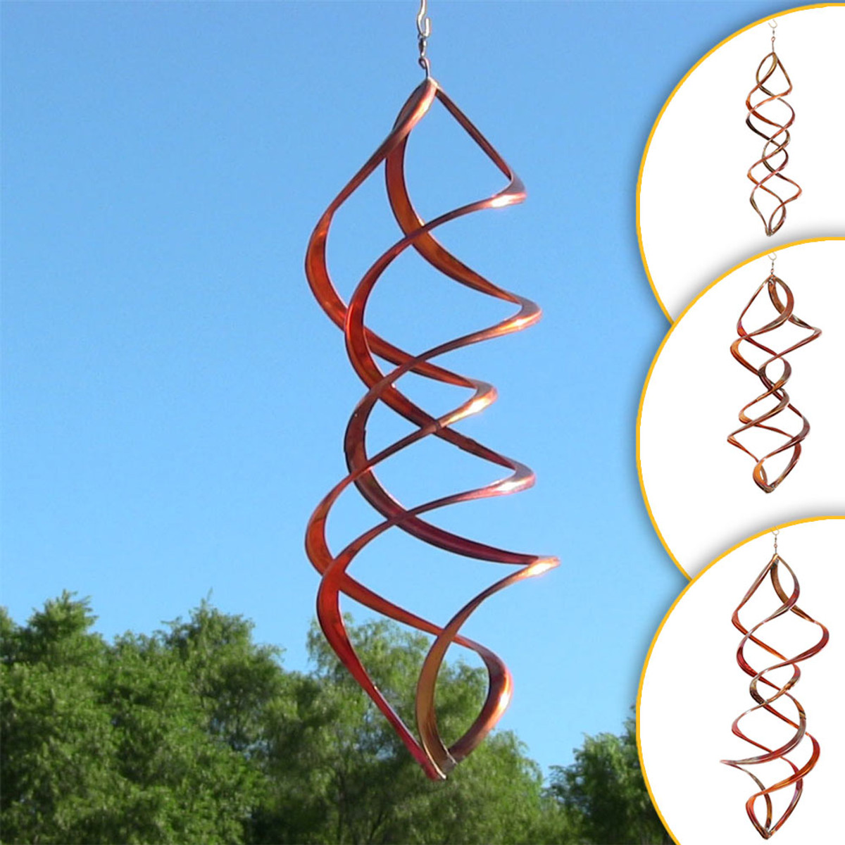 Sunnydaze Vortex Copper Wind Spinner – Outdoor Spinner Sunnydaze Vortex Copper Wind Spinner – Outdoor Spinner