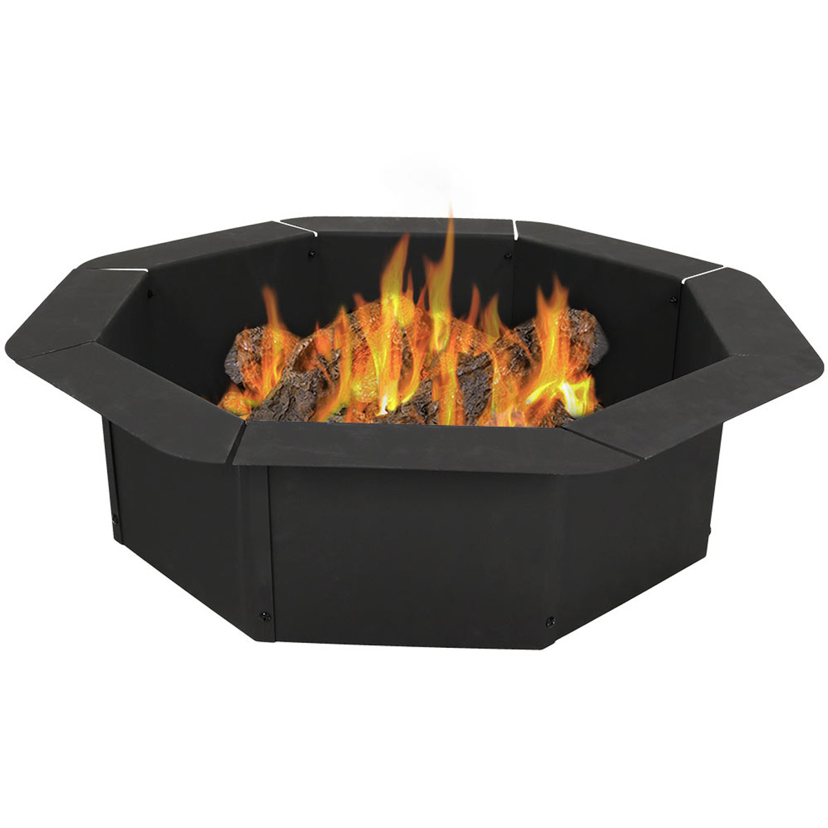 Sunnydaze Octagon Heavy-Duty Steel Fire Pit Ring/Liner DIY Fire Pit Sunnydaze Octagon Heavy-Duty Steel Fire Pit Ring/Liner DIY Fire Pit, 2.2 mm Thick Steel, 30 Inch Inside Diameter - Sunnydaze Octagon Heavy-Duty Steel Fire Pit Ring/Liner DIY Fire Pit