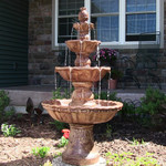 Sunnydaze 4-Tier Pineapple Outdoor Water Fountain, Earth, 52 Inch Tall