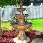 Sunnydaze Flower Blossom Outdoor Electric 3-Tier Water Fountain, 43 Inch Tall