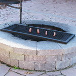 Sunnydaze X-Marks Rectangle Fire Pit Cooking Grill