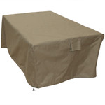 Sunnydaze Square Protective Outdoor Patio Dining Table Cover, Weather Resistant, Khaki