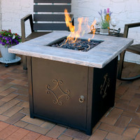 Sunnydaze Outdoor 30-Inch Square Propane Gas Fire Pit ...