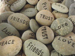 Engraved 1-2" Pocket Word Stones - Pack of 4