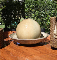 Ball and Wok Outdoor Water Fountain