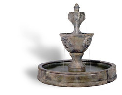 Medium Cast Stone Two Tier Leonesco in Valencia Fountain by Henri Studio