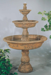 Cast Stone Triple Tazza Tiered Fountain by Henri Studio