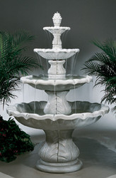 Beautiful 8-Piece Cast Stone Classical Finial Outdoor Fountain by Henri Studio