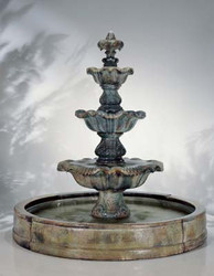 Cast Stone Three Tier Renaissance in Valencia Fountain by Henri Studio