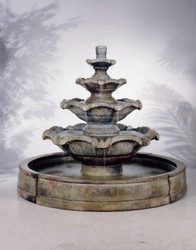Henri Studio Cast Stone Quattro Tier In Valencia Fountain