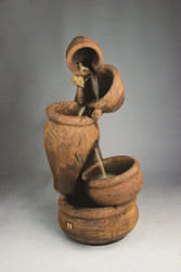 Unique Balancing Act Tiered Cast Stone Fountain by Henri Studio