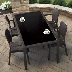 Miami Wickerlook Rectangle Dining Set 5 Piece