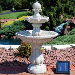 Two Tier Solar on Demand Outdoor Water Fountain